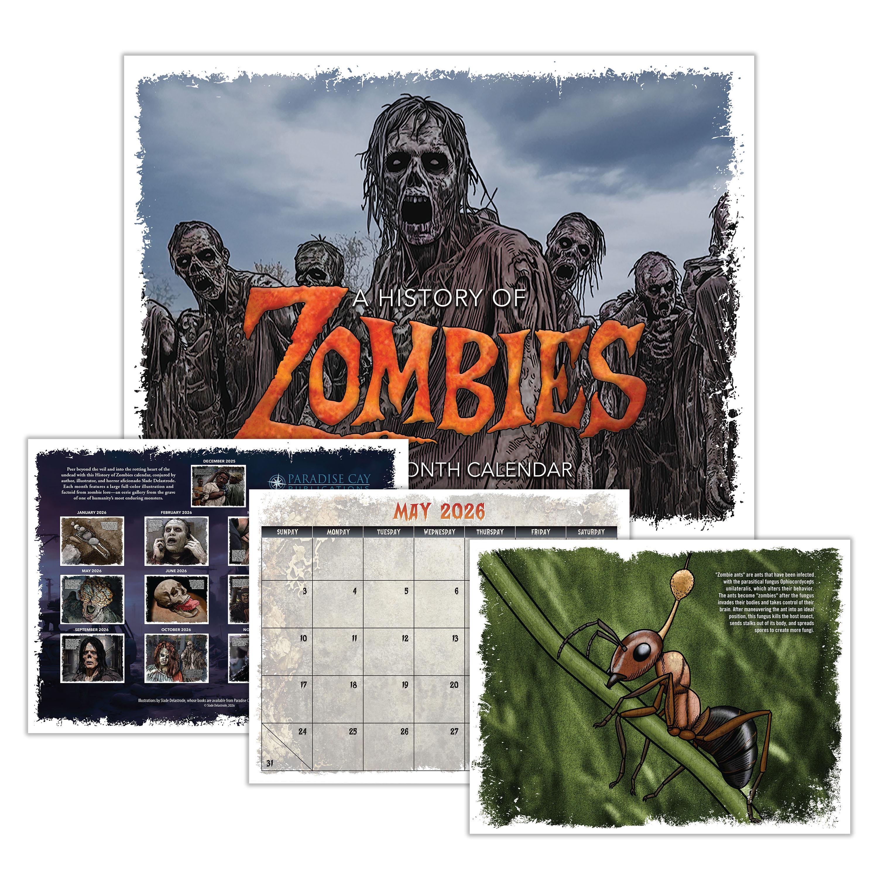2026 A History of Zombies Calendar - 13 Month Wall Calendar - Etsy
