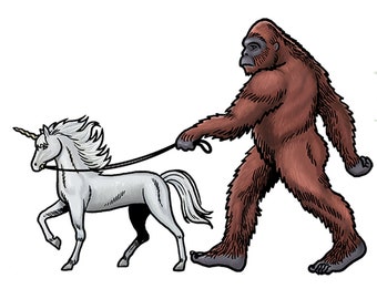 Bigfoot & Unicorn Vinyl Sticker