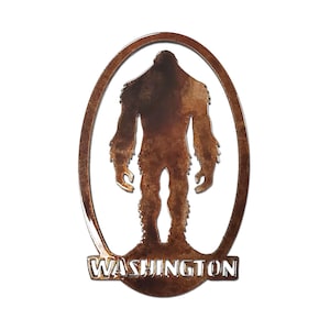 Washington Bigfoot Oval &#39;Cryptid&#39; Magnet - Outdoor Bigfoot Gifts, Made in the USA, Yeti, Sasquatch Gift
