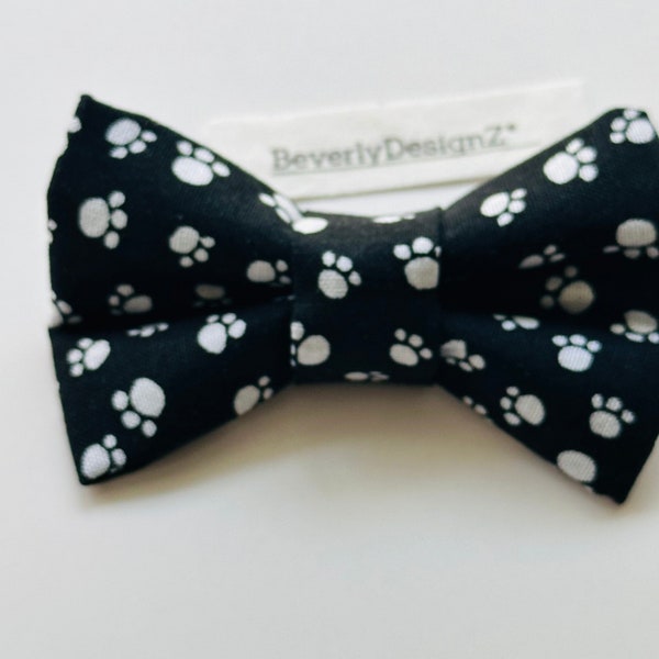 Paws Bowtie for Dogs, Puppy Bow Tie gift, Dog Collar Bow Tie, Boy Dog Bowty,Paws Cat Bowtie,X-Small to Large sizes, Bow Tie Cat Collar