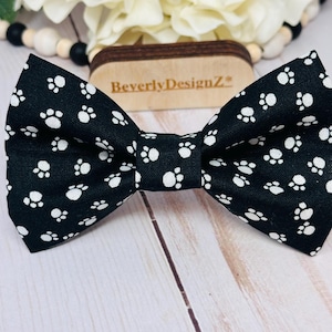 Paws Bowtie for Dogs, Puppy Bow Tie gift, Dog Collar Bow Tie, Boy Dog Bowty,Paws Cat Bowtie,X-Small to Large sizes, Bow Tie Cat Collar