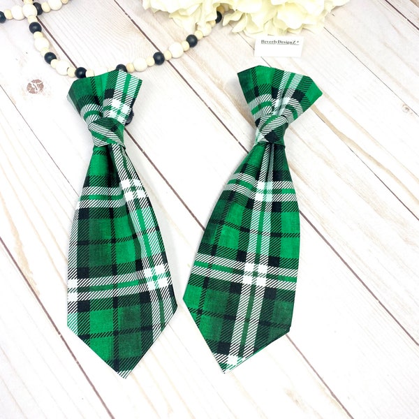 Dog Necktie, Green Black Neck Tie for Dog, Christmas Cat Neck Tie, Dog Lover/ Puppy Gift, Dog Collar Necktie, St Patty’s day/ Christmas