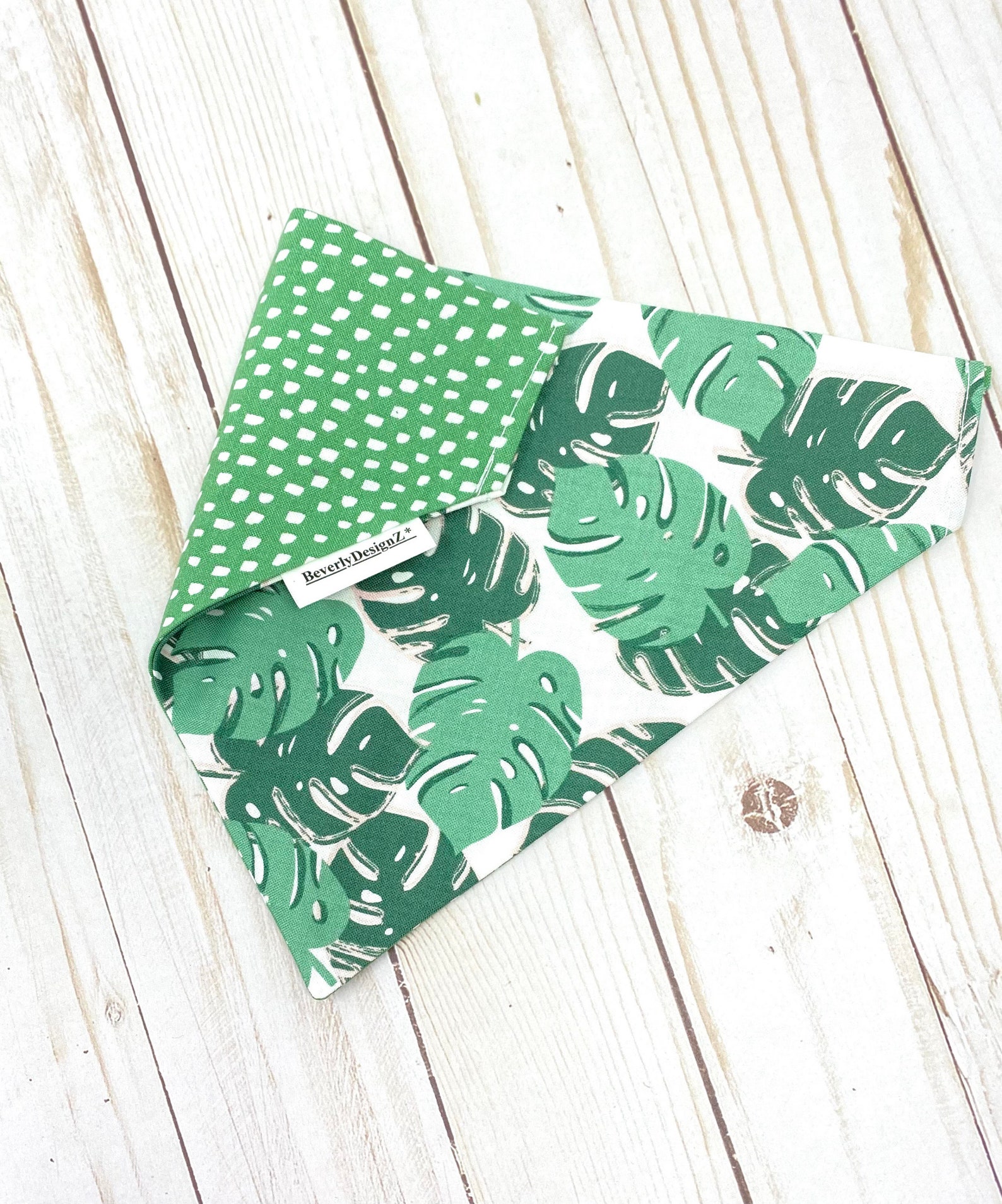 Reversible Hund Bandana grüne Monstera Blätter Slip auf über Etsy