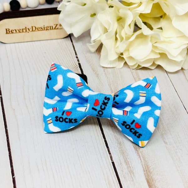 Dog Bow Ties, Love Socks Bowtie for Dogs, Cat Pet Bowties, Dog Accessories, Puppy gift, Dog Collar Bow, Boy Dog Bowty