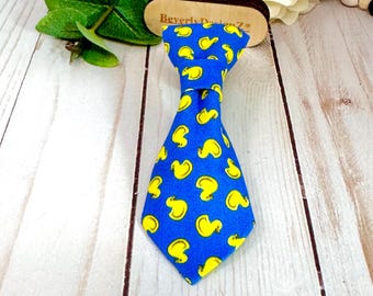 Cravate jaune canard pour chien, cravate bleue pour chien, cadeau pour amoureux des chiens ou chiot, cravate collier pour chien, cravate canard chat avec sangle élastique réglable