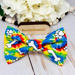 Dog Bow Ties, Tie Dye Bowtie for Dogs, Cats Pet Bowties, Dog Accessories, Puppy gift, Dog Collar Bow, Boy Dog Bowty, Large Dog Bow Tie