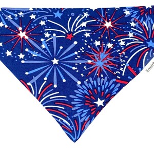 Dog Bandana, Patriotic 4th of July Slide Over the Collar Dog Bandana, Memorial Day Dog Cat Bandana, Slip On Bandana, Puppy gift