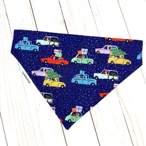 Holiday Travel Dog Bandana, Christmas Over the Collar Dog Bandana, Christmas Cat Bandana,Slip On Pet Bandana, Puppy Gift