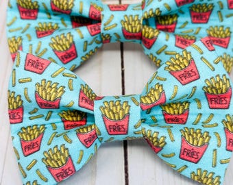 Fries Bowtie for Dog, Cat collar bow, Dog Accessories Puppy gift, Blue Dog Collar Bow Boy Dog Bowty, Small Cat Bow tie,X-Small to Large size