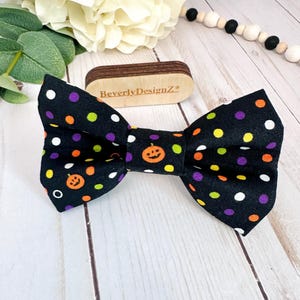 Halloween Dog Bow Tie, Pumpkin Candy Bowtie for Dog, Halloween Cat Bow tie, Dog Collar Bow, Cat Bow tie on Collar, X-small Fall Dog Bow tie