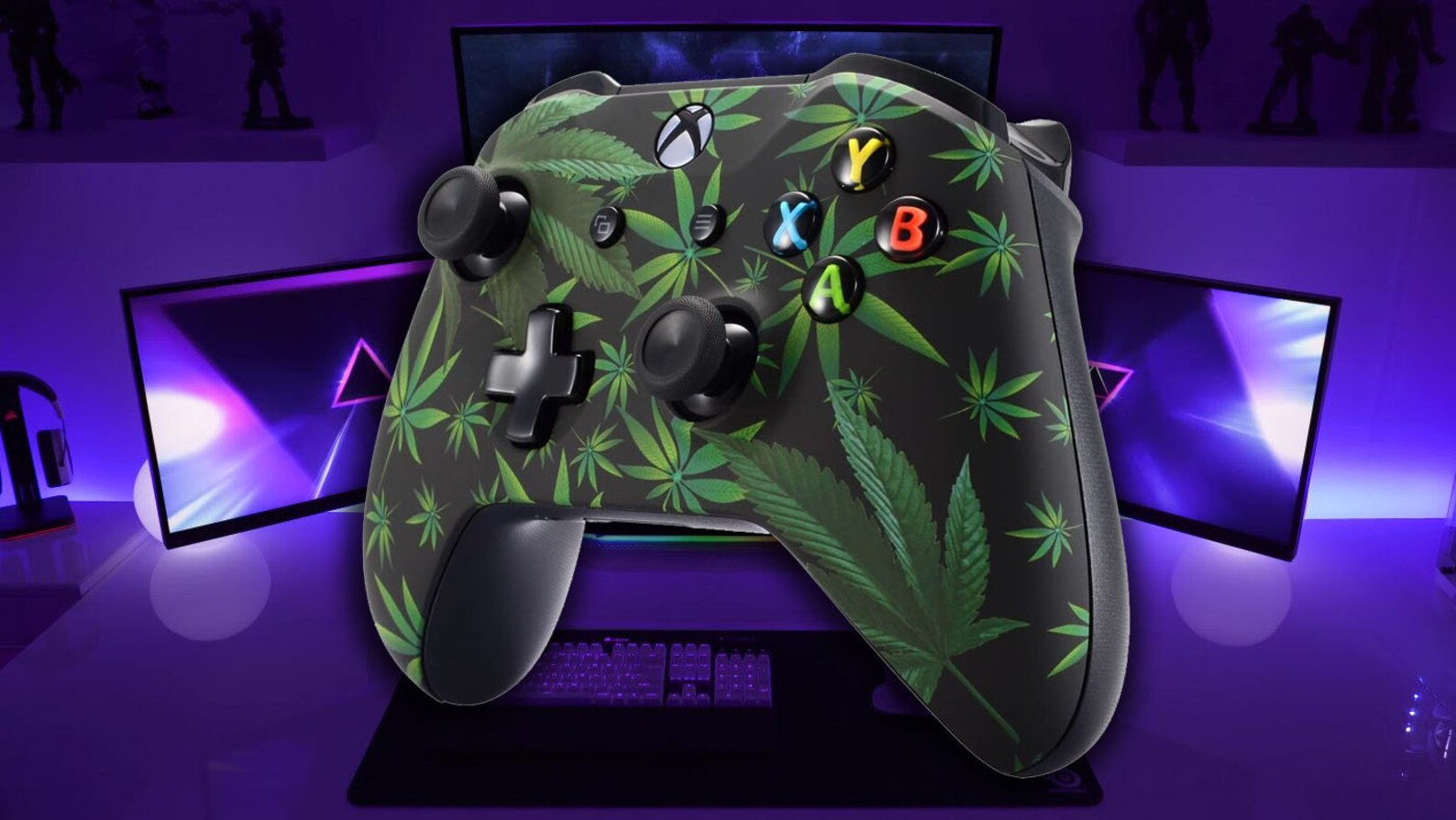 Custom Weed Xbox Controller Shell Xbox One Controller Custom Etsy