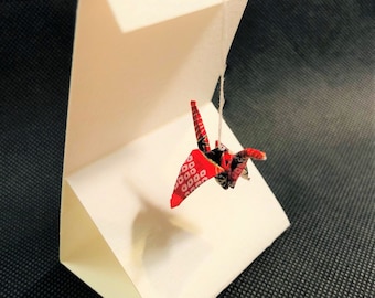 Crane origami greeting card, Father's Day Present, Wedding Present, Gift for Him or Her