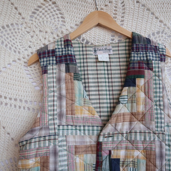 Vintage Quilt Vest, Vintage Patchwork Vest, Vintag