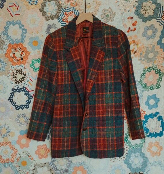 Vintage Plaid Blazer, Plaid Blazer, Vintage Blazer