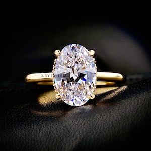 3.05 CT Oval  Diamond Engagement Ring, Oval Cut Moissanite Diamond Ring Hidden Halo Ring, Rig for Women, Propose Ring, Solitaire Ring, oval