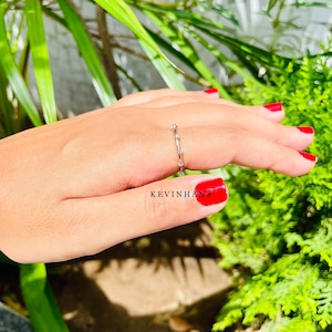 0.50 TCW Round Cut Colorless Moissanite Wedding Band, Bubble Prong Set, Thin Distance Stacking Ring, Dainty Ring, Eternity Band, Bridal Set