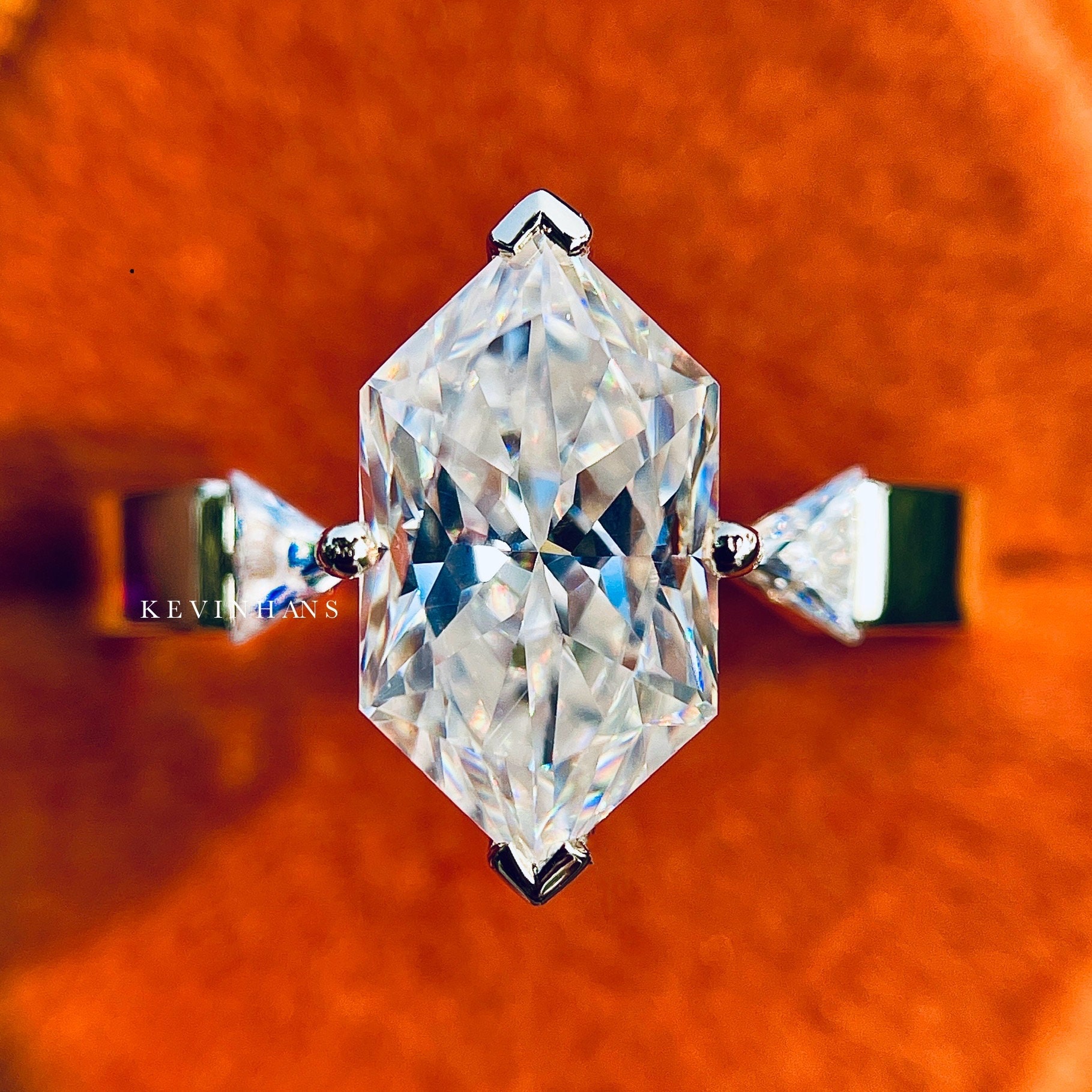 2.5 CT Colourless Dutch Marquise Cut Moissanite Engagement Ring For Women 14K Yellow Gold Three Stone Ring Anniversary Ring Wedding Ring