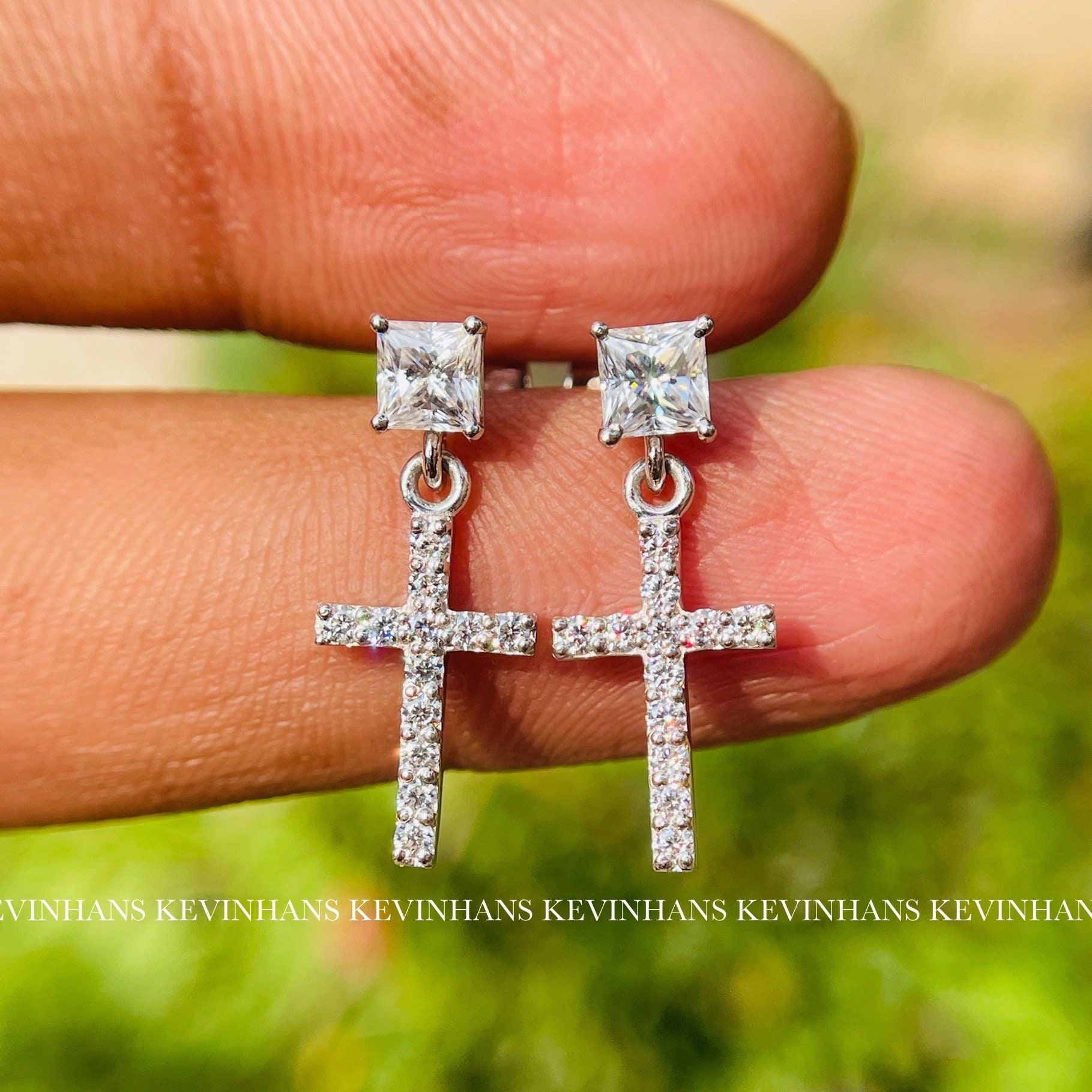 Cross Diamond Studs - Eden Raine