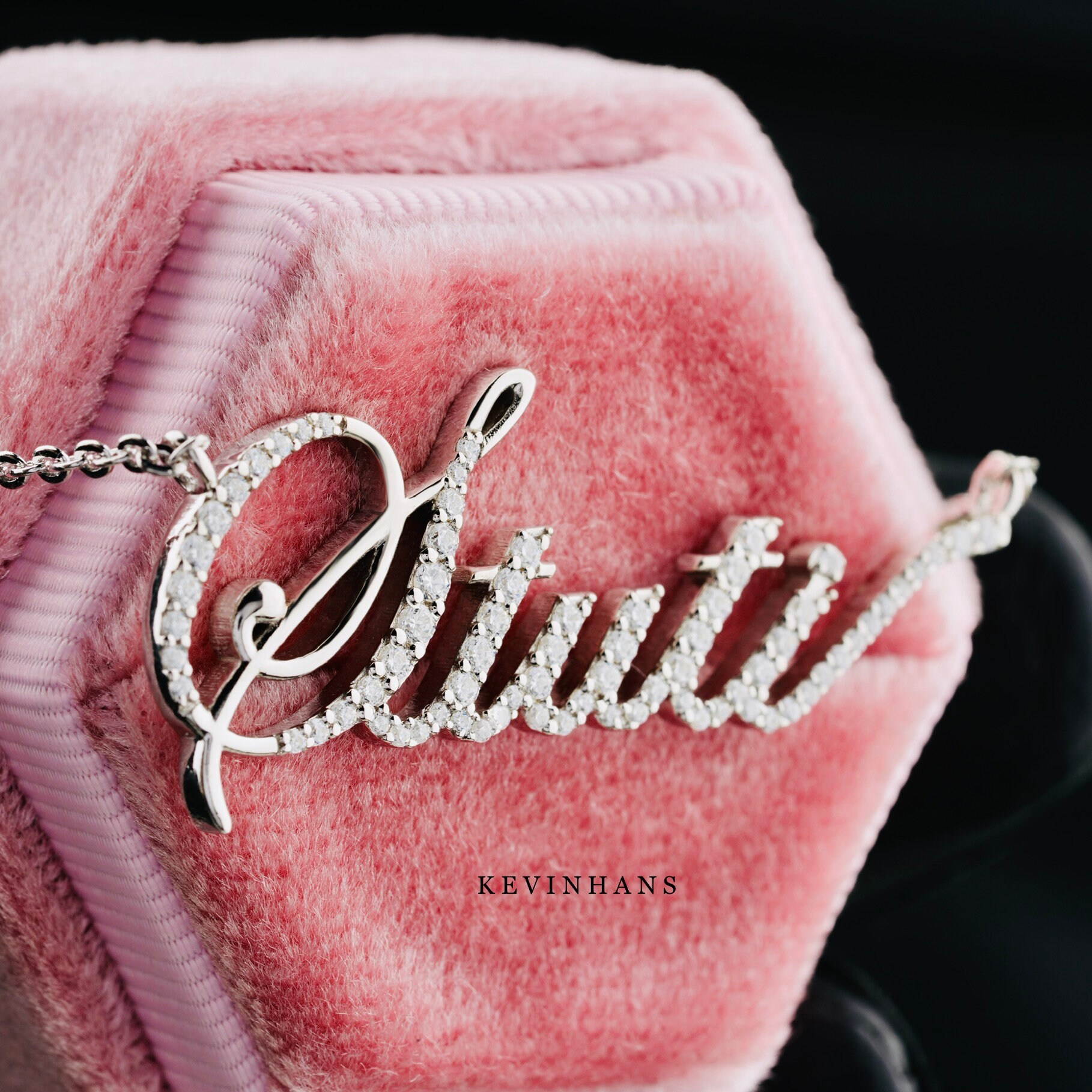 Diamond Name Necklace / 14k Personalized Diamond Name Necklace / My ...
