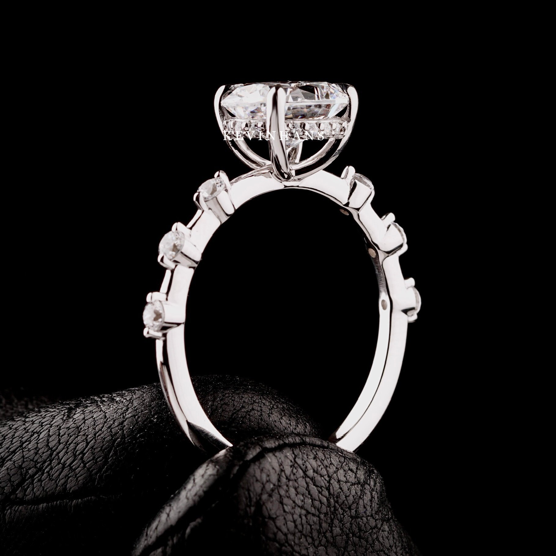 East West Oval Diamond Engagement Ring, 14k Yellow Gold Wedding Ring, 1 ...