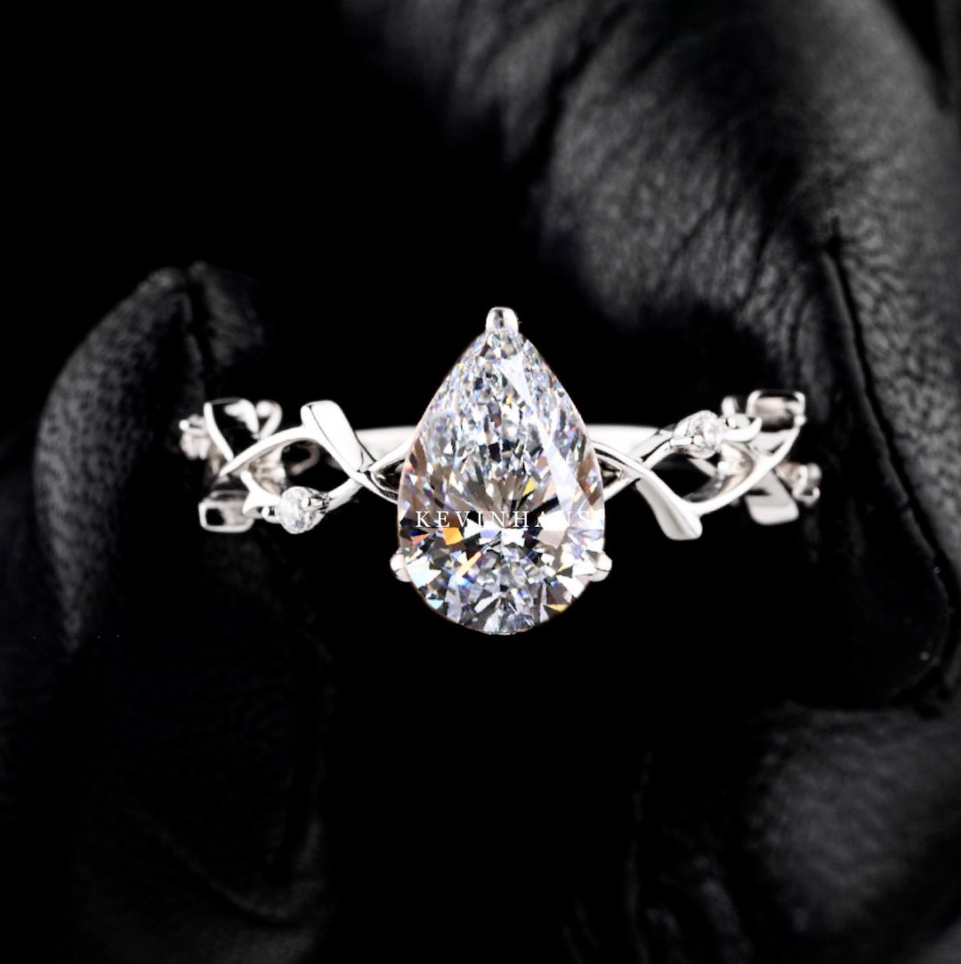 2 Ct Pear Cut Lab Grown Diamond Engagement Ring IGI Certified Pear ...