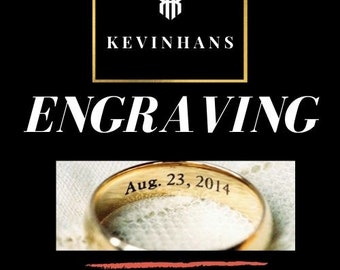 ENGRAVING , Personalisation Engraving your word on Ring, Engraving Name , Engraving Date, personalised ring