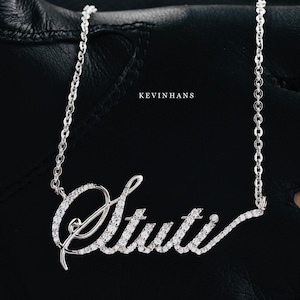 Diamond Name Necklace / 14k Personalized Diamond Name Necklace / My name necklace / Birthday Gift / Memorial