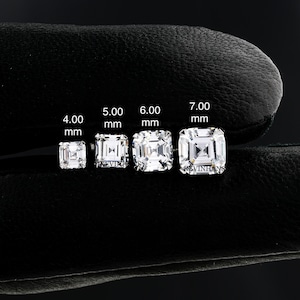 Moissanite Stud Earrings, Asscher cut Diamond Earrings ,Screw Back/Push Back Earring,Earrings for Women, Asscher Diamond Earrings for Gift