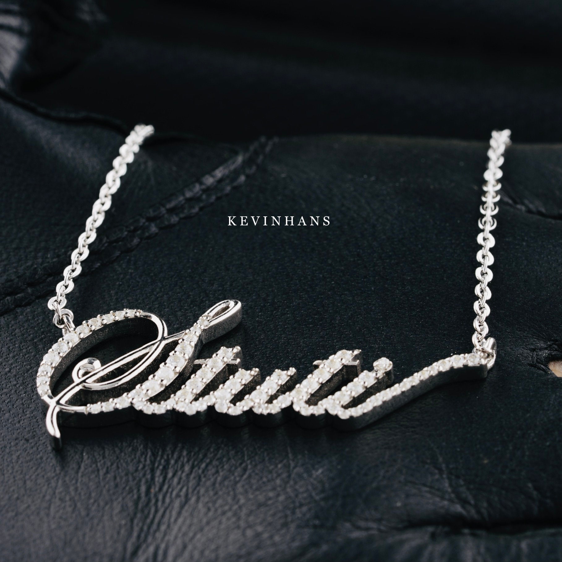 Diamond Name Necklace / 14k Personalized Diamond Name Necklace / My ...