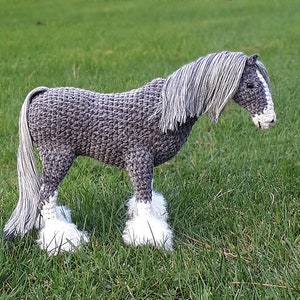 Stablemates Clydesdale Crochet Pattern, Realistic Horse Toy