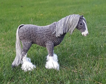 Stablemates Clydesdale Crochet Pattern, Realistic Horse Toy