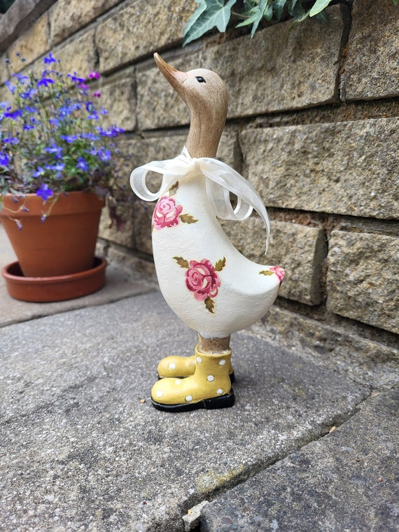 Decorative Duck in Wellies. Tiny Roses. Emma Bridgewater Inspired. Home Decor. Gift for Her Etsy UK
