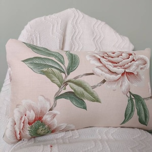 Beautiful Pink Cushion covers. COLEFAX AND FOWLER Linen Fabric.Pink Peonies Scater Cushon Covers.Peony Lover Home Gift.