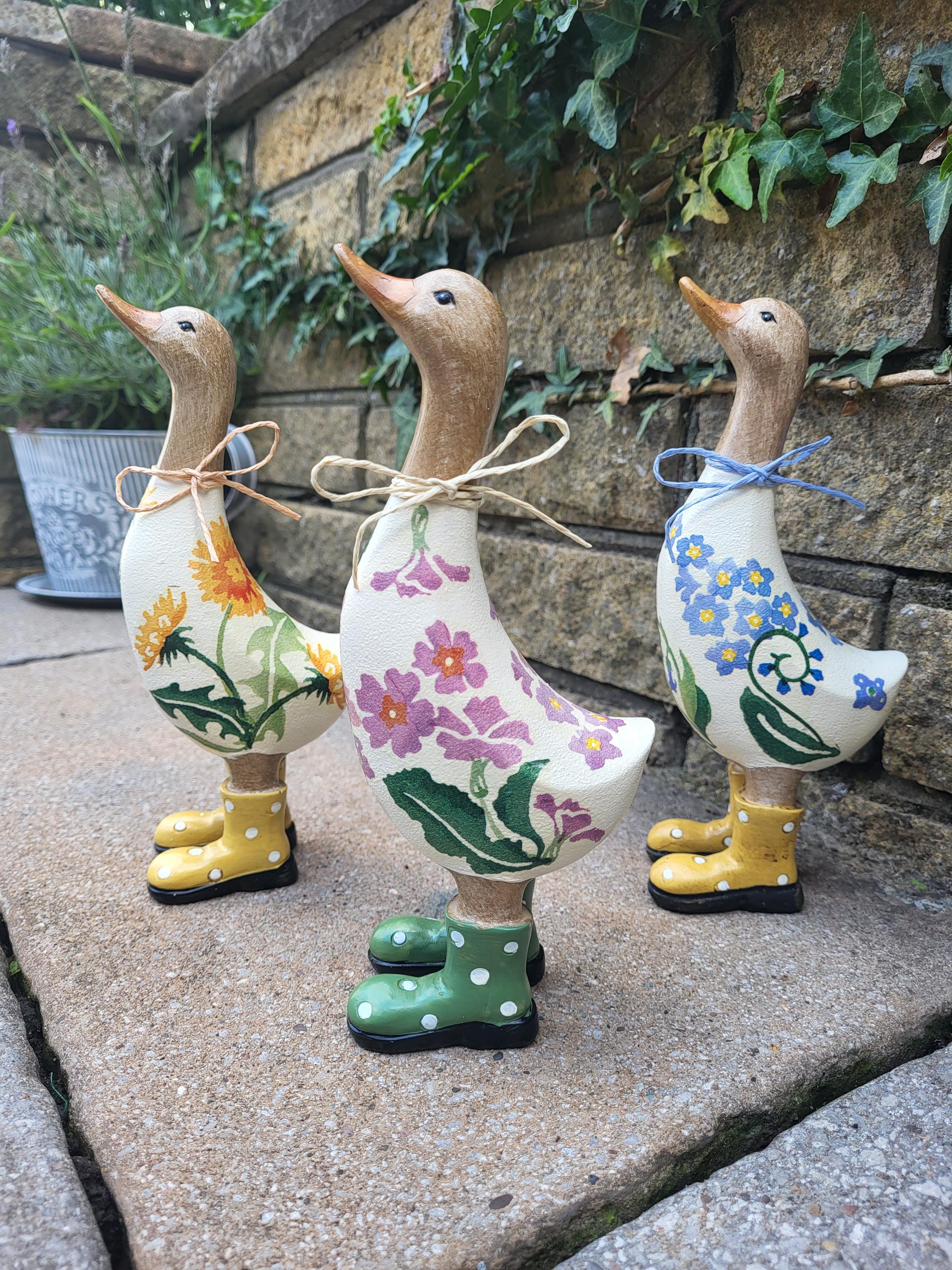 Duck Figurine Duck With Wellies Garden Ornament Garden Duck With