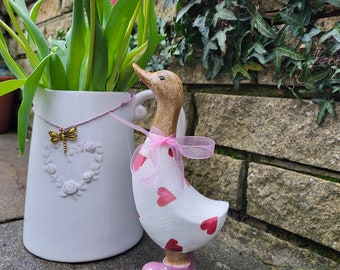 Decorative Duck In Wellies. Hearts. Emma Bridgewater inspired. Home decor. Summer Decor Gifts