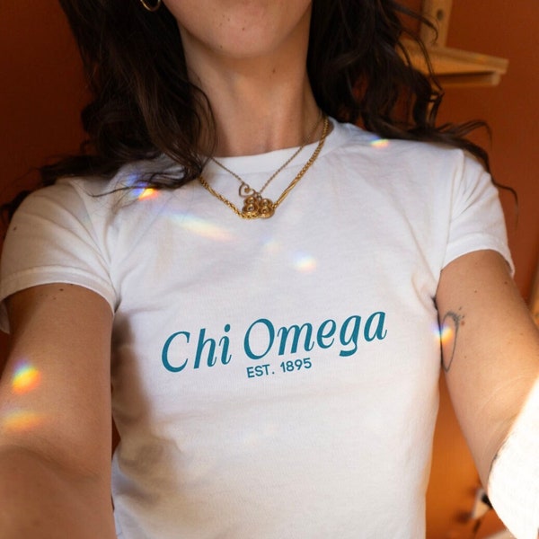 Chi Omega Baby Tee, Sorority Merch, Big Little Gift, Greek Apparel, Hoodie, Bid Day 2024, Initiation Gift