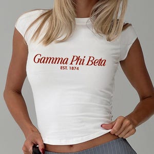 GAMMA PHI BETA Baby T-Shirt, Sorority Merch, großes kleines Geschenk, griechisches Kleid, Tshirt, Bid Day 2025, Initiationsgeschenk