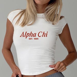 Alpha Chi Baby Tee, Sorority Merch, AXO Big Little Gift, Greek Apparel, A Chi O TShirt, Bid Day 2025, Initiation Gift
