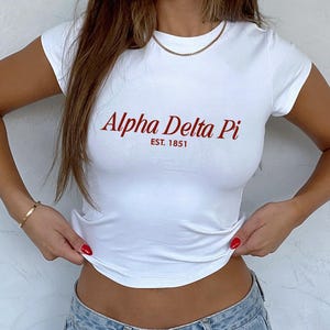 ALPHA DELTA PI Baby Tee, Adpi Sorority Merch, Big Little Gift, Greek Apparel, Tshirt, Bid Day 2025, Initiation Gift