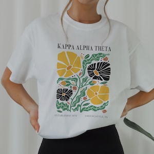 Maglietta oversize KAPPA ALPHA THETA, felpa Theta, merchandising della confraternita, felpa con cappuccio, Bid Day 2025