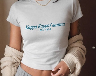 KAPPA KAPPA GAMMA Baby Tee, Sorority Merch, Big Little Gift, Greek Apparel, kkg Tshirt, Bid Day, Initiation Gift
