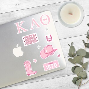 KAPPA ALPHA THETA Pink Cowgirl Sticker Pack, Sorority Letters, Bid Day Merch 2024, Big Little Gift, Stationery