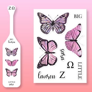 ADESIVI PER PADDLE Personalizzabili per Sorority / Sorority Paddle / Big Little Gift
