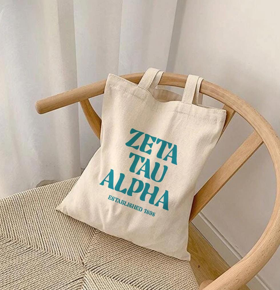 ZETA TAU ALPHA Tote Bag | Zta Tote, Sorority Merch, Canvas Bag