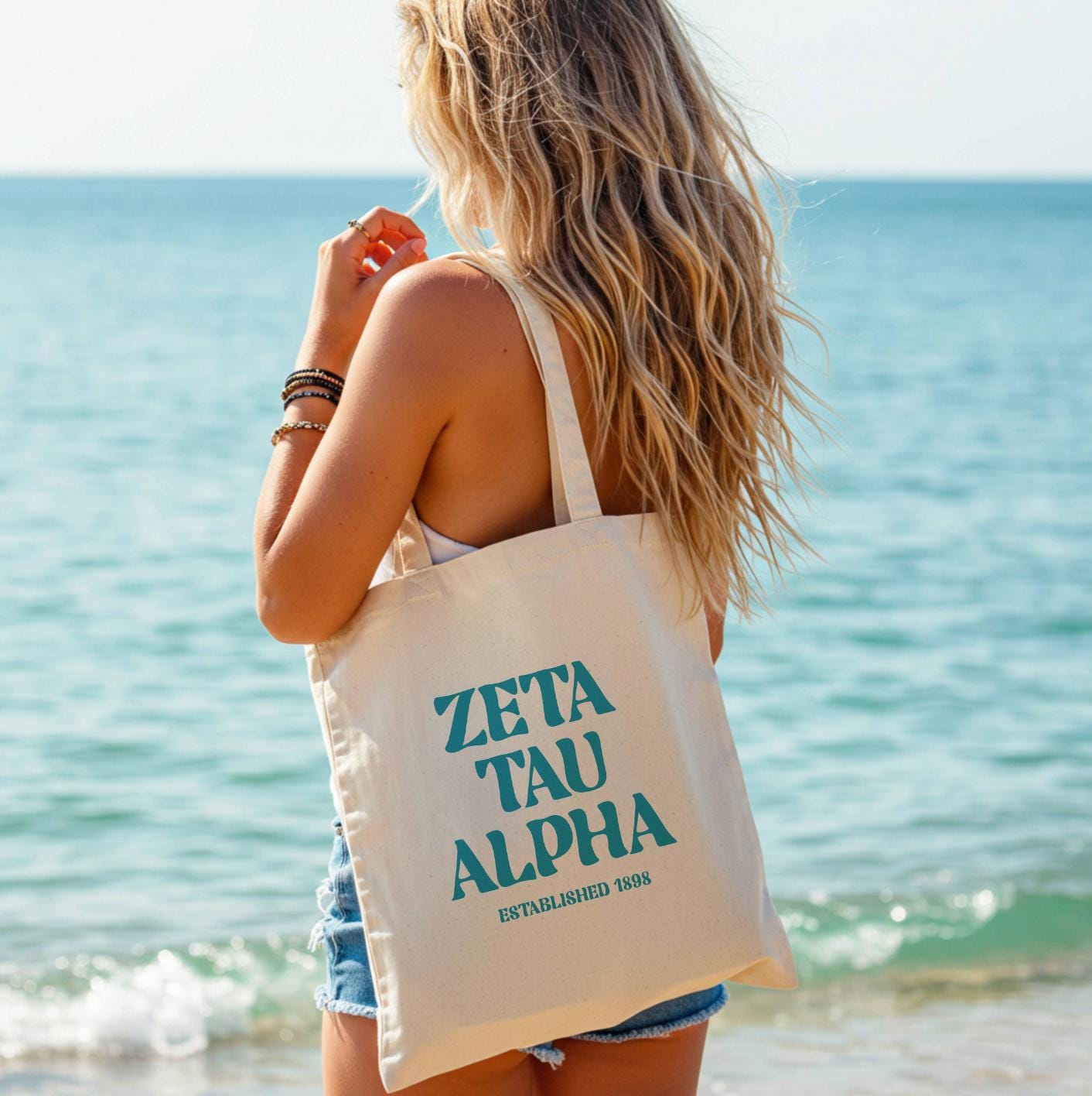 ZETA TAU ALPHA Tote Bag | Zta Tote, Sorority Merch, Canvas Bag