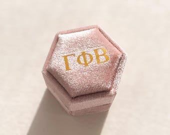 Velvet Badge Box for GAMMA PHI BETA Sorority | GPhi Sorority Gift | Initiation Gift | Bid Day 2025 | Big/Little Gift