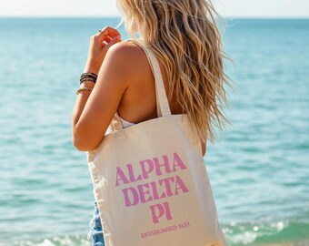 ALPHA DELTA PI Tote Bag | Adpi Tote, Sorority Merch, Big Little Gift, Bid Day 2025, Gift