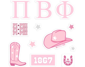 PI BETA PHI Sorority Sticker Pack Pink Cowgirl | Big Little Gift, Bid Day 2025, Rush Merch, Laptop Sticker, Stationery