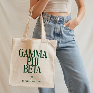 GAMMA PHI BETA Tote Bag | Gphi Tote, Sorority Merch, Sorority Canvas Tote, Bid Day 2025, Initiation Gift