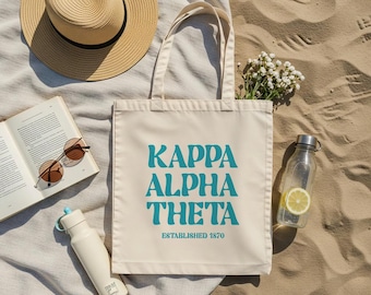 KAPPA ALPHA THETA Tote Bag | Theta Tote, Sorority Merch, Canvas Bag, Bid Day Gift
